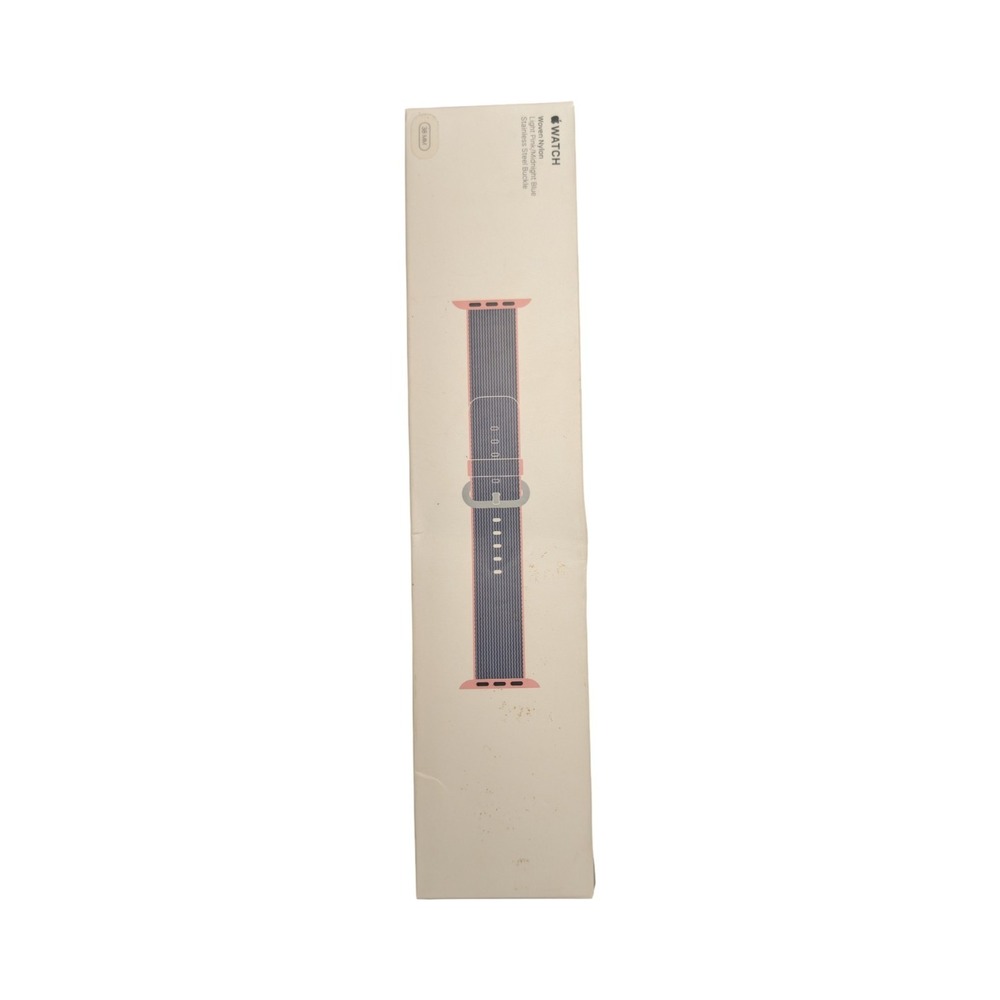 16-N Apple Watch 38mm Woven Nylon Band Light Pink/Midnight Blue